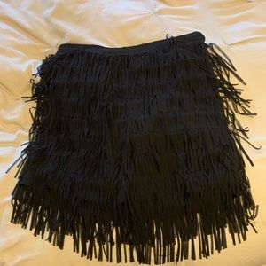 Zara Black fringe skirt